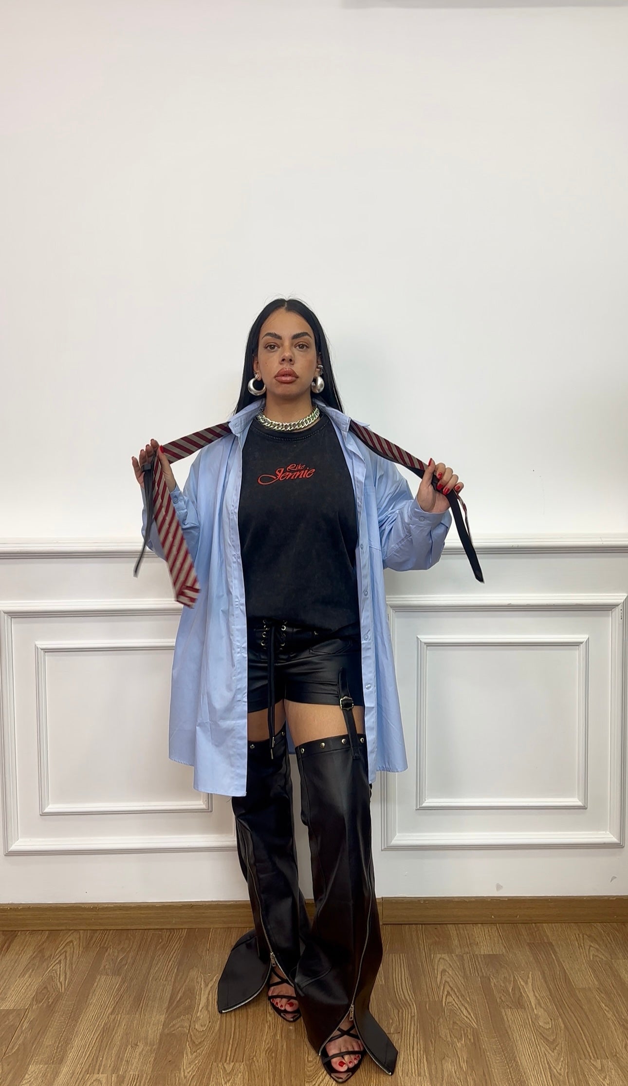 Maxi camicione azzurro