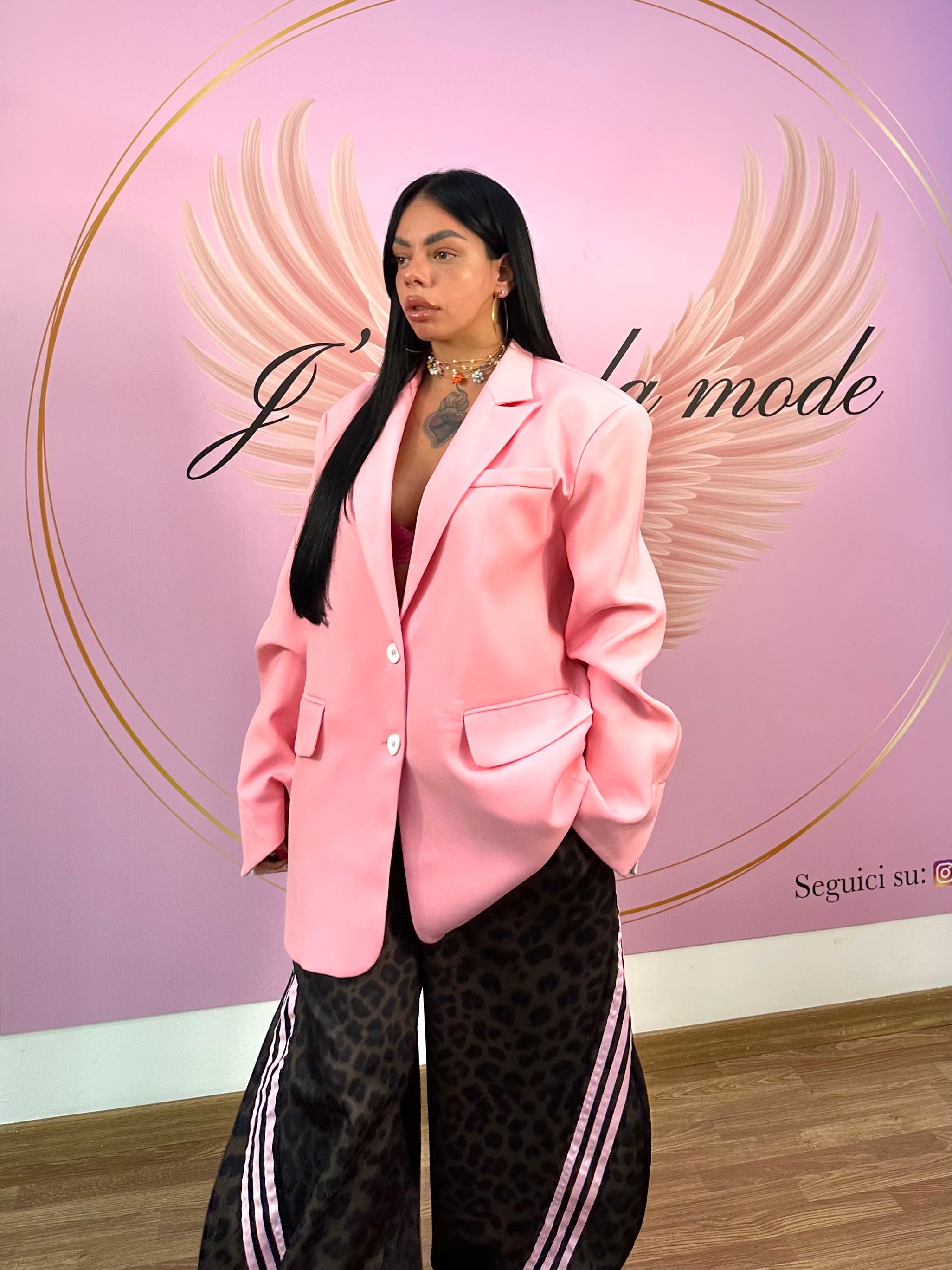 Giacca oversize pink