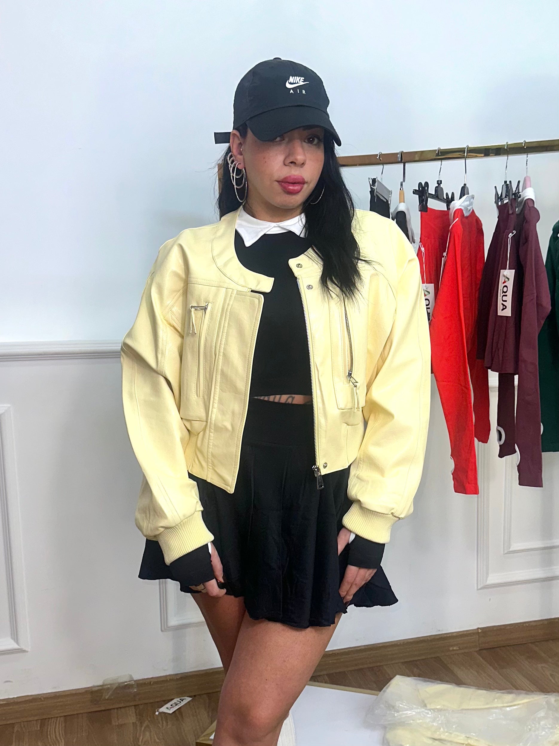 Chiodo ecopelle crop