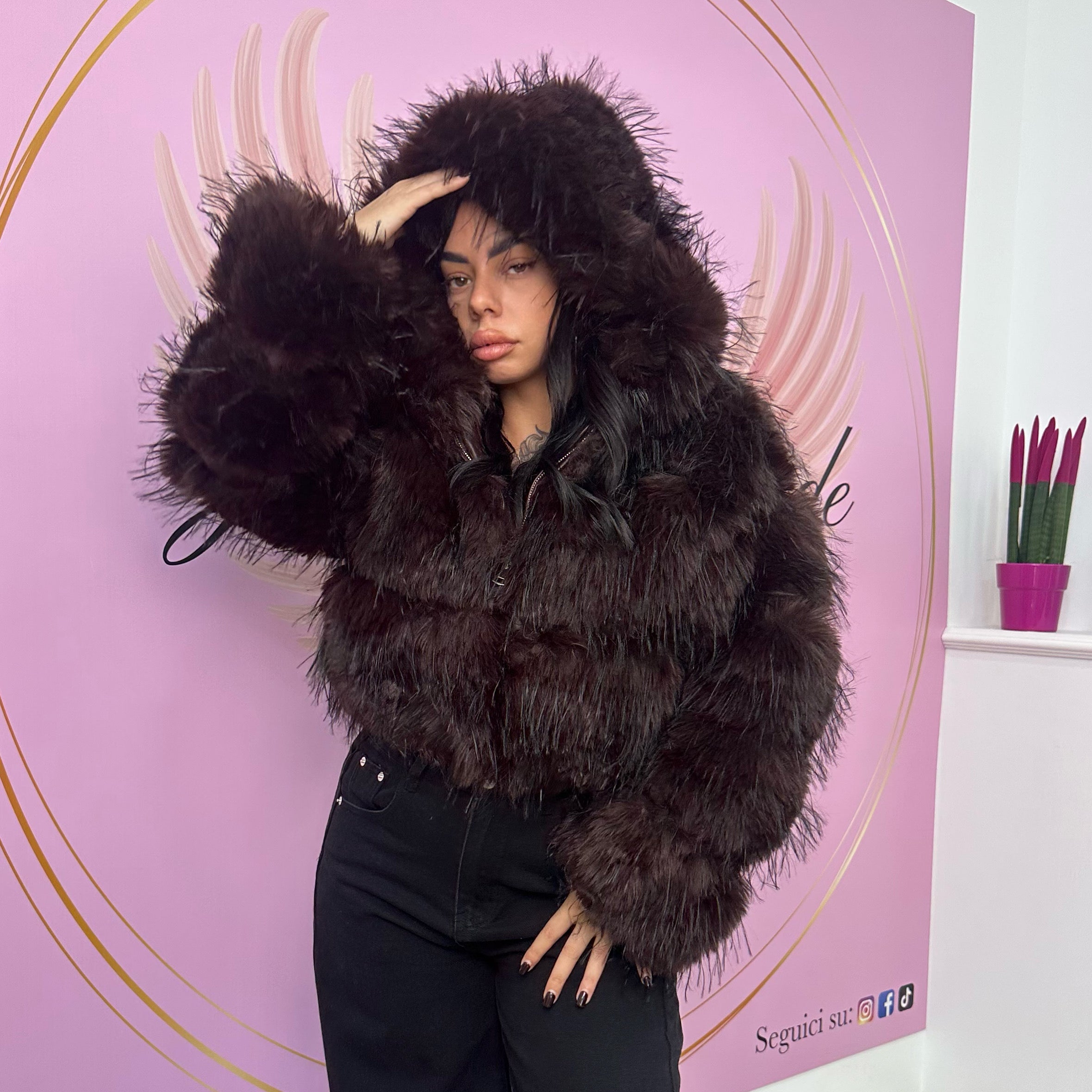 Ecofur con cappuccio