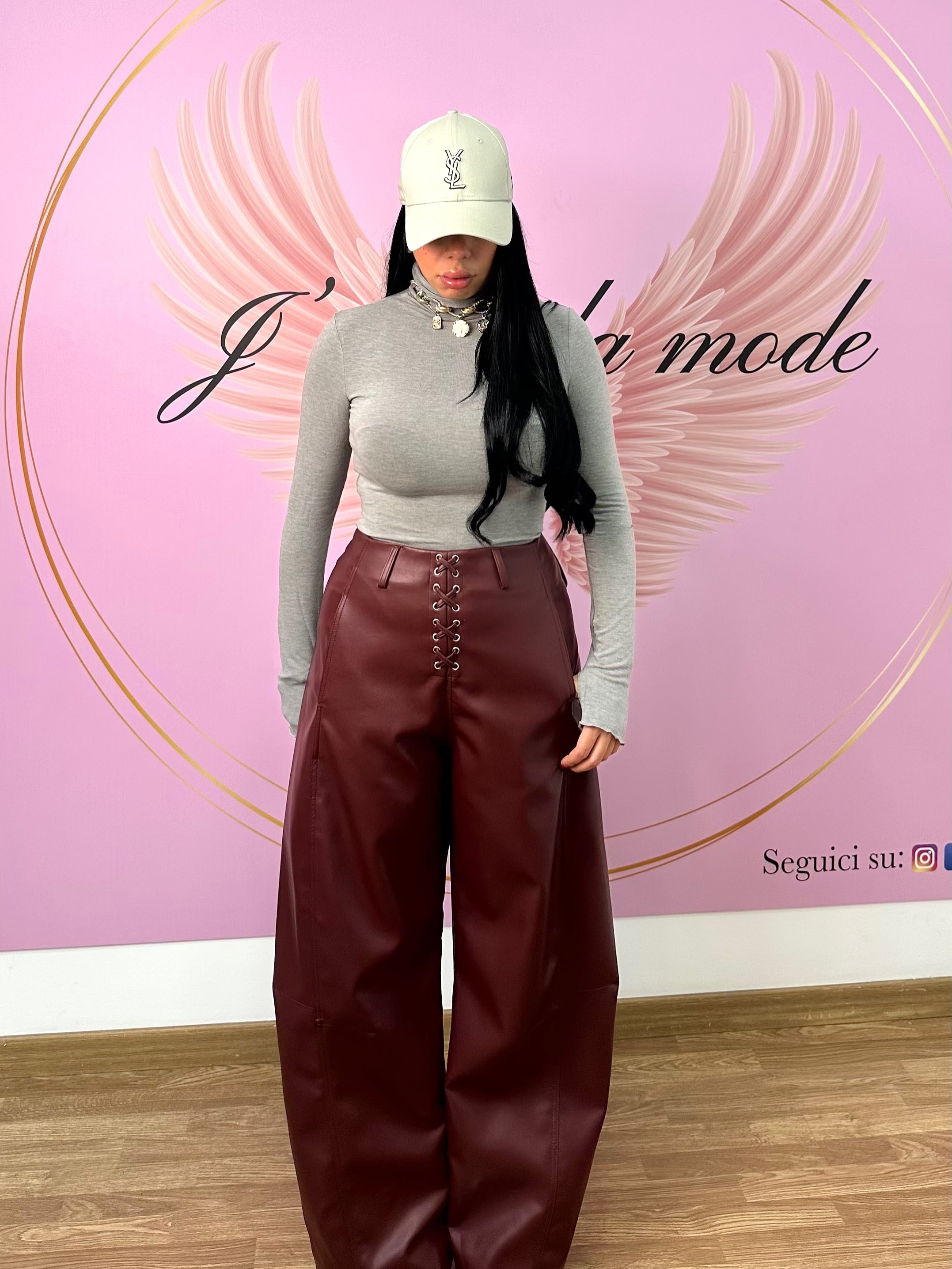 Pantalone balloon ecopelle