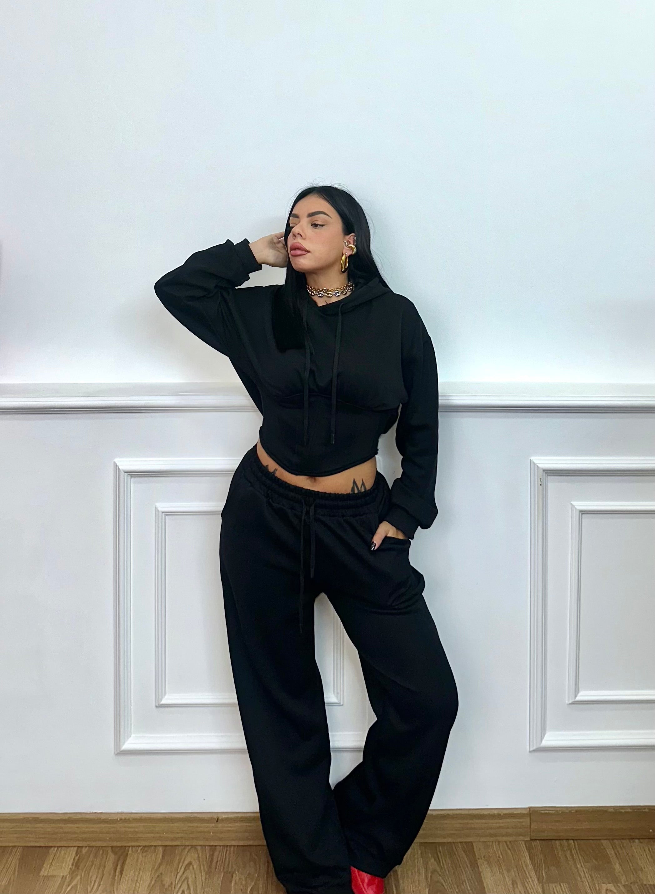 Coordinato tuta con cappuccio