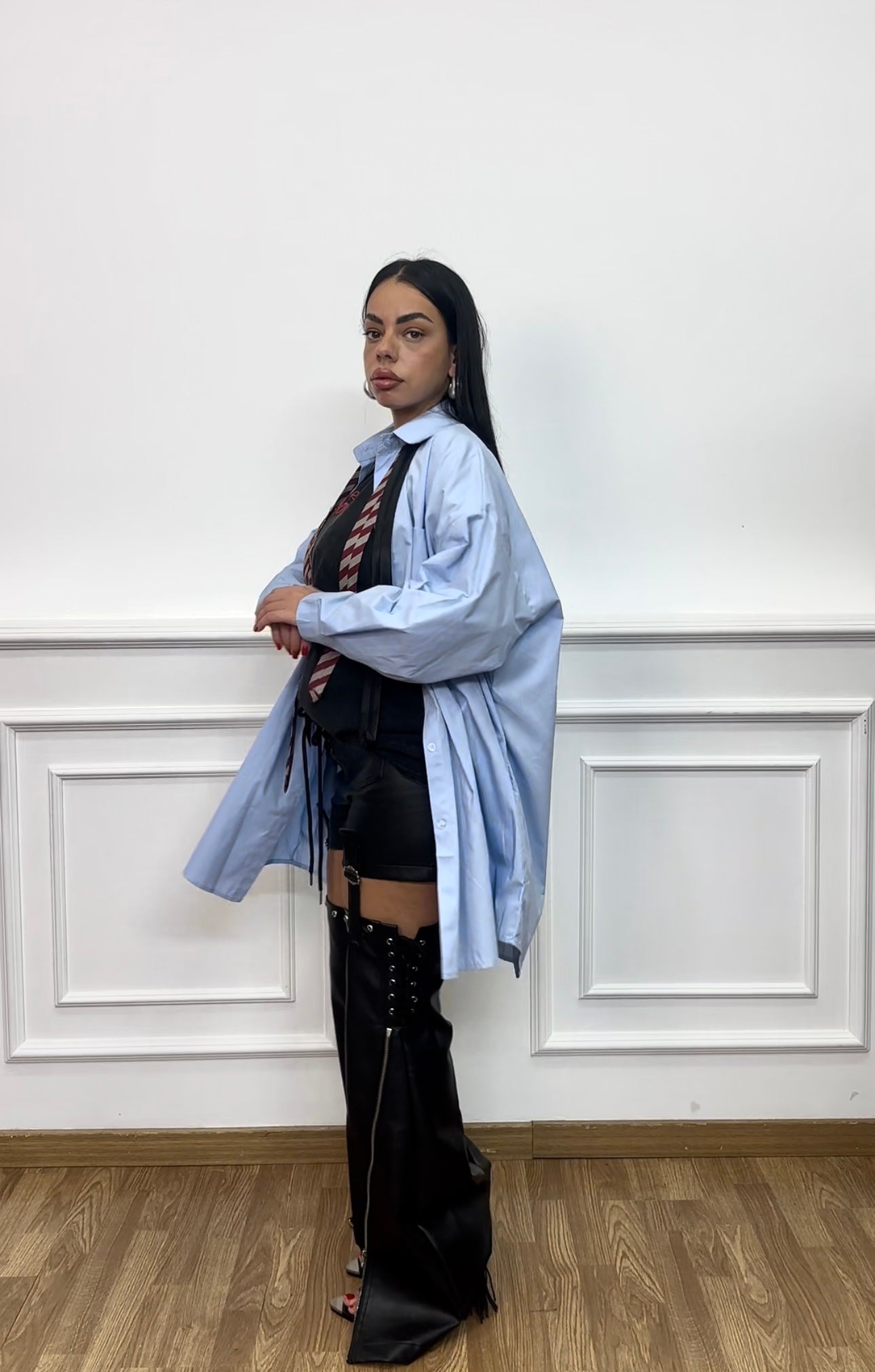 Maxi camicione azzurro