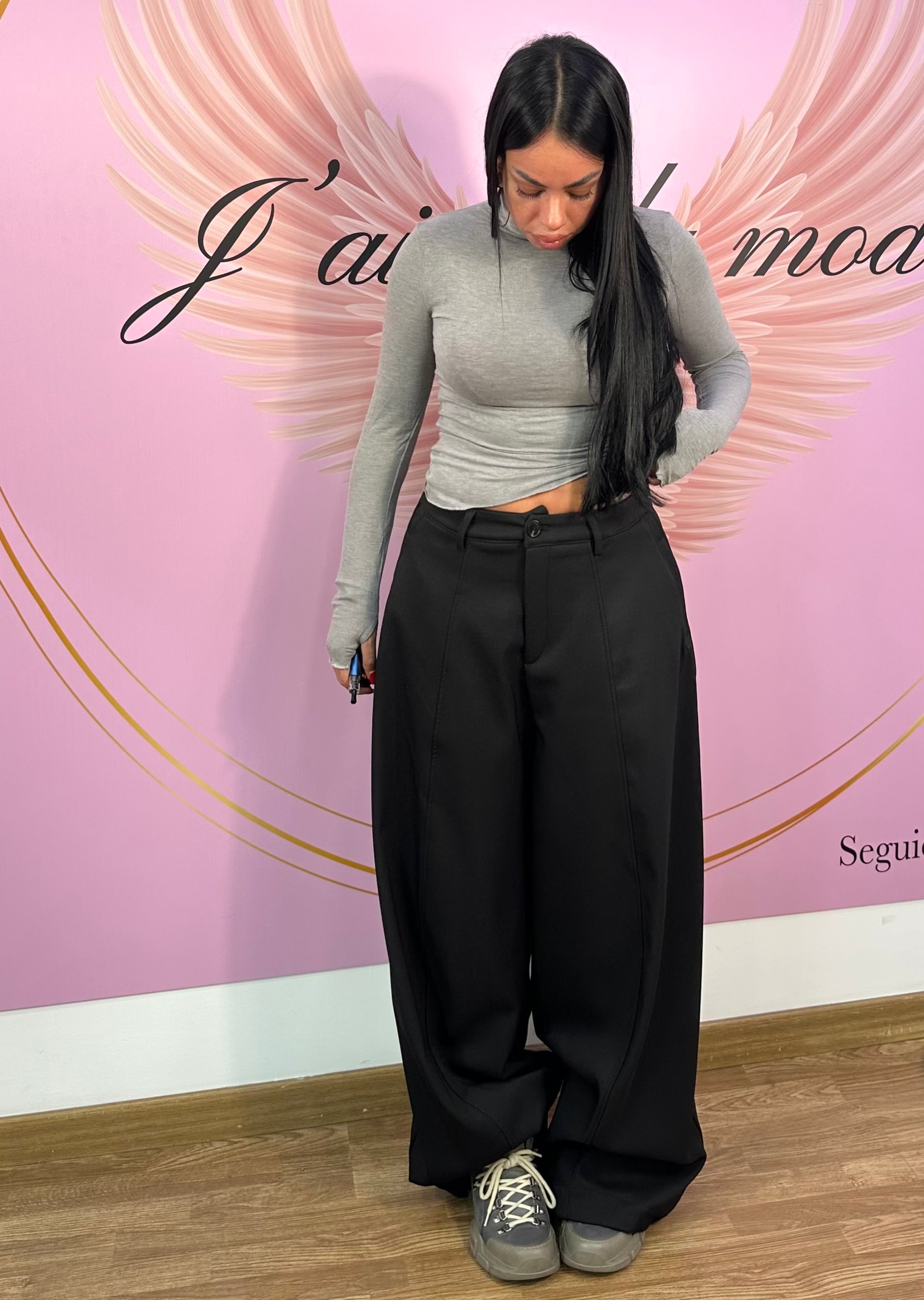 Pantalone classico gamba larga