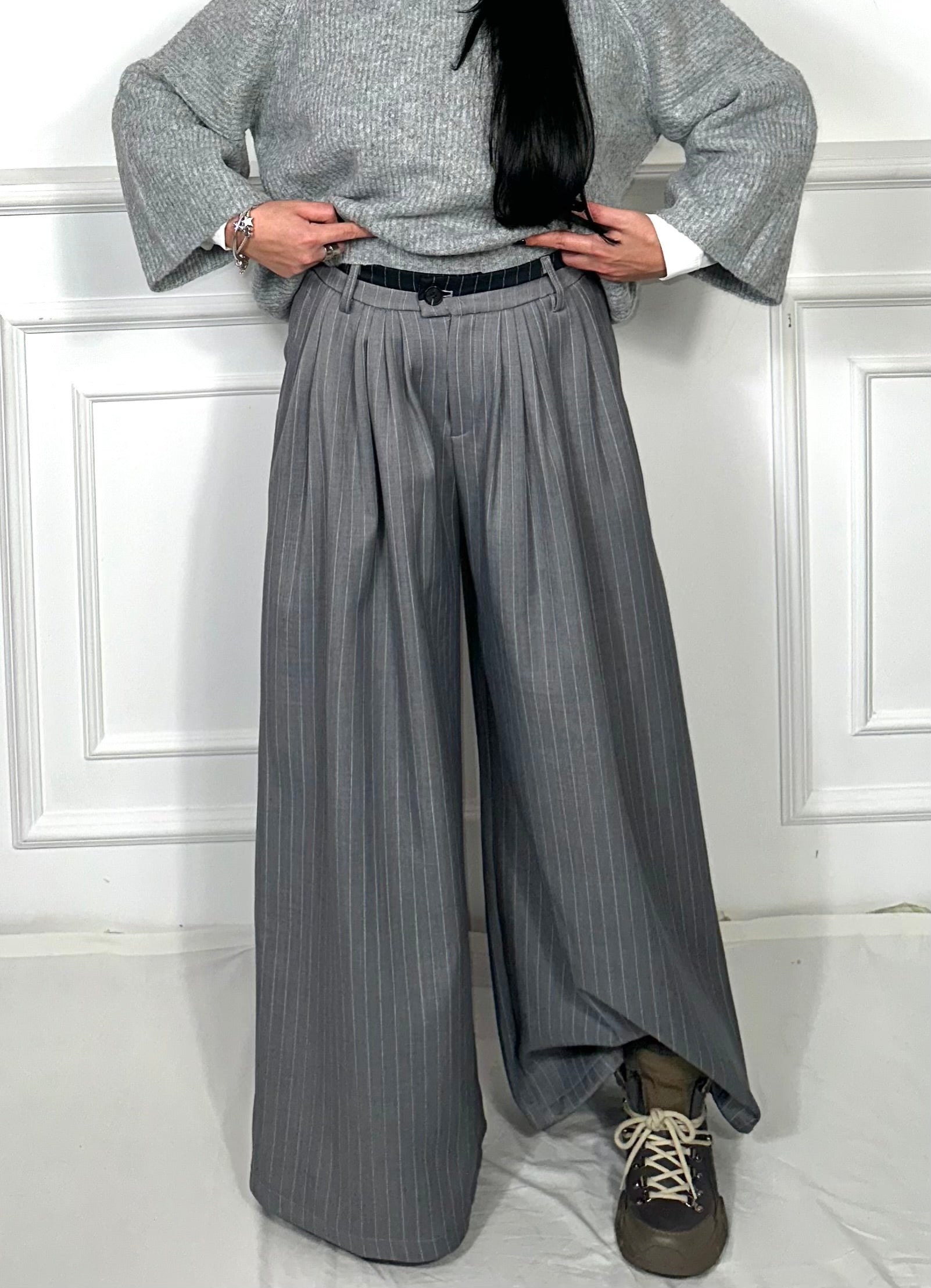 Pantalone Righe gesso